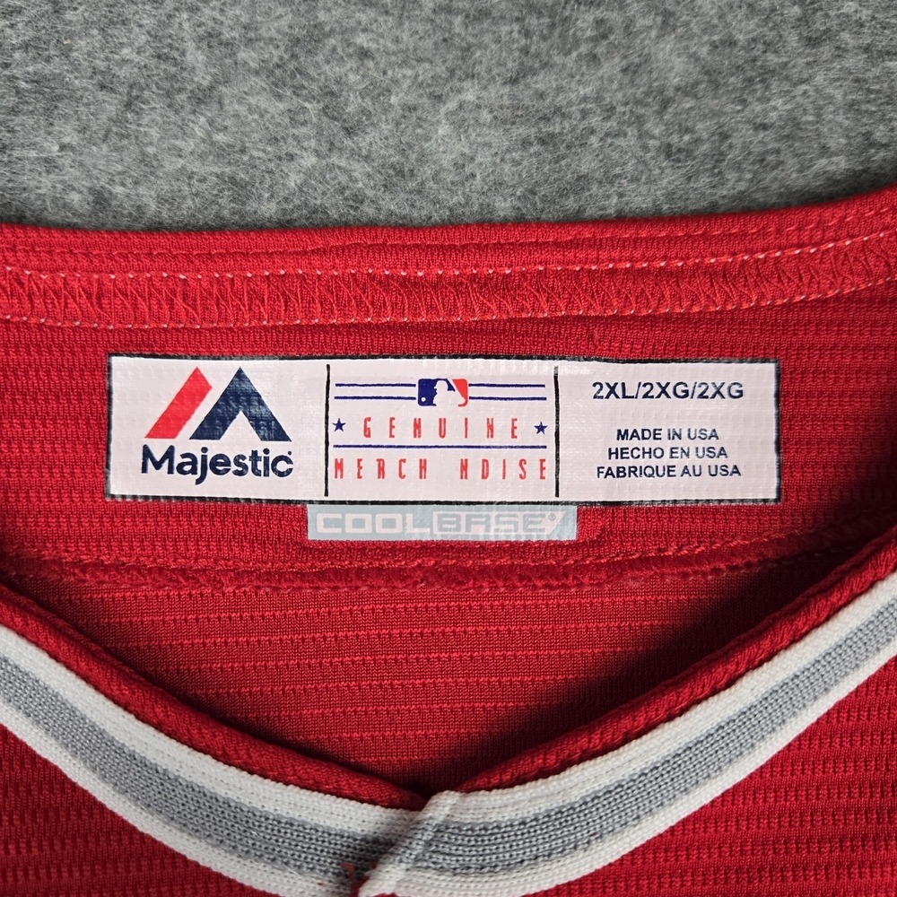 Anaheim Angels Mike Trout #27 Majestic Adult Large Jersey Cool Base Red XXL - Picture 3 of 11